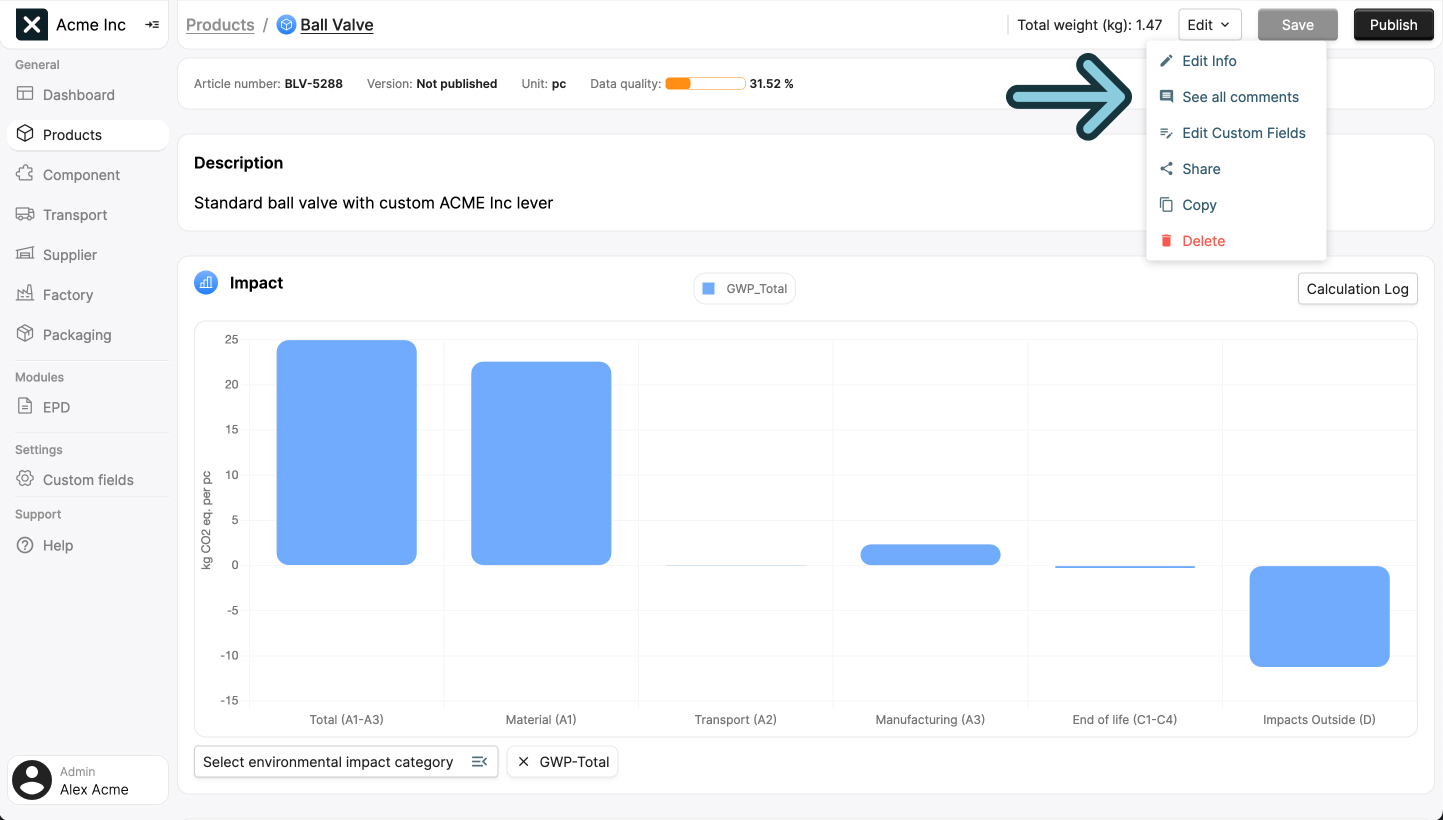 Image of the see all comments button