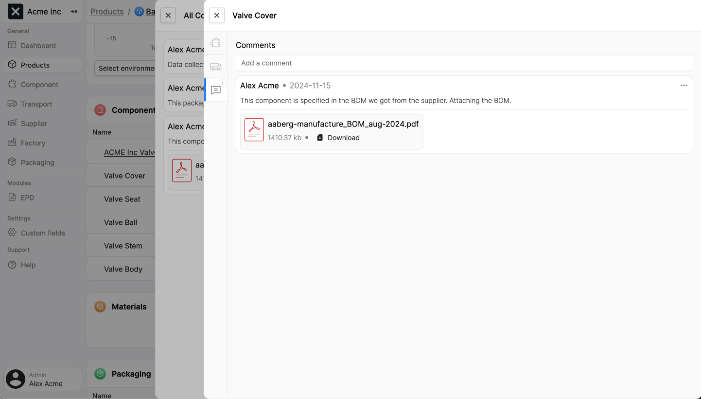 Image of the entity sidepanel