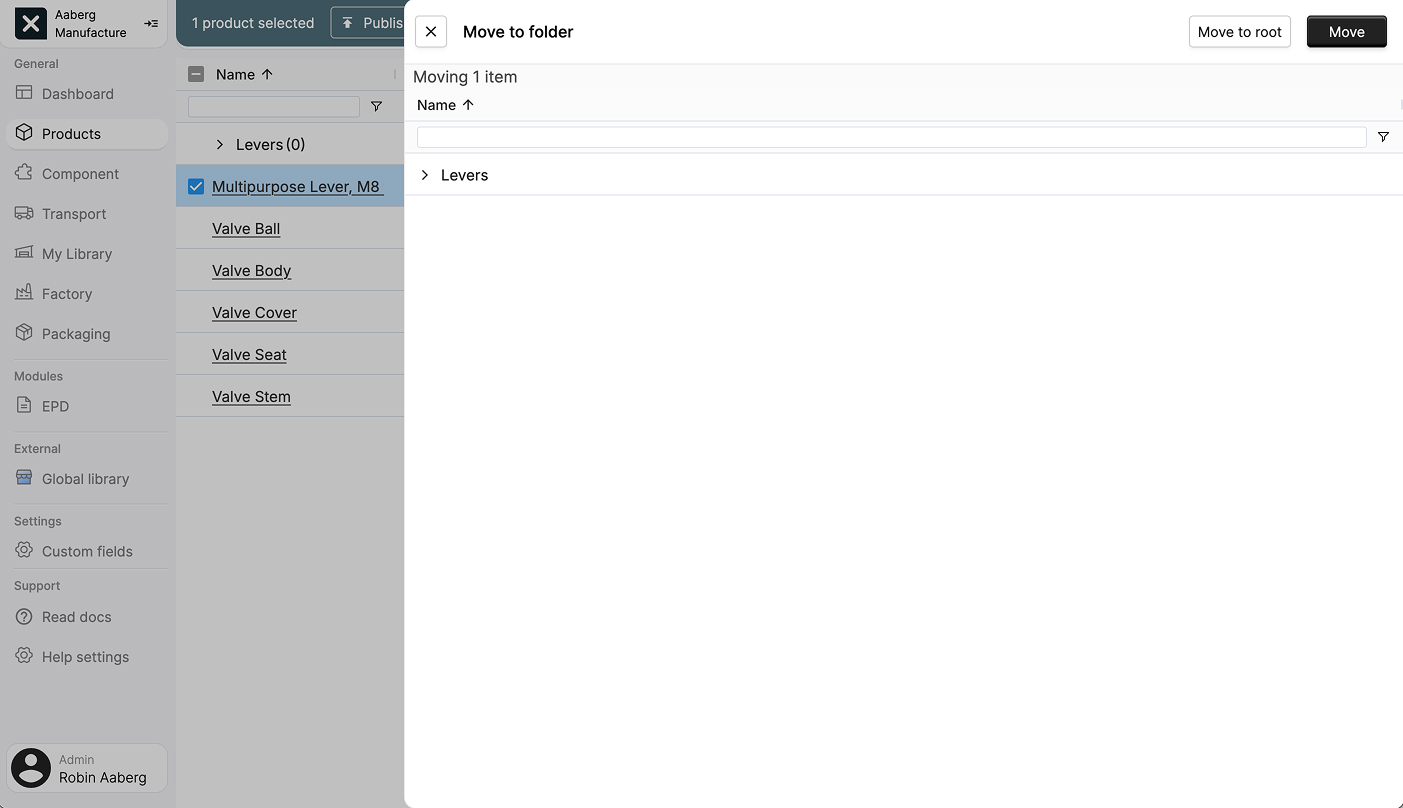 Image of the folder sidepanel
