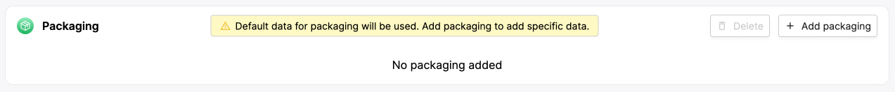 Image of the packaging section