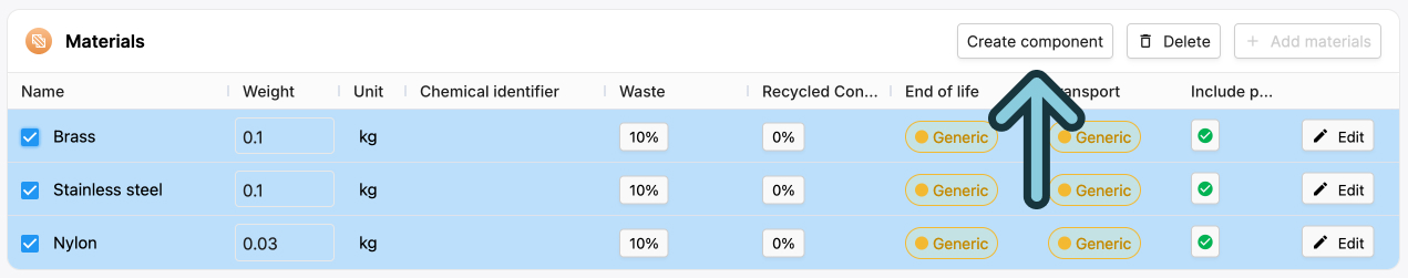 Image of the materials section